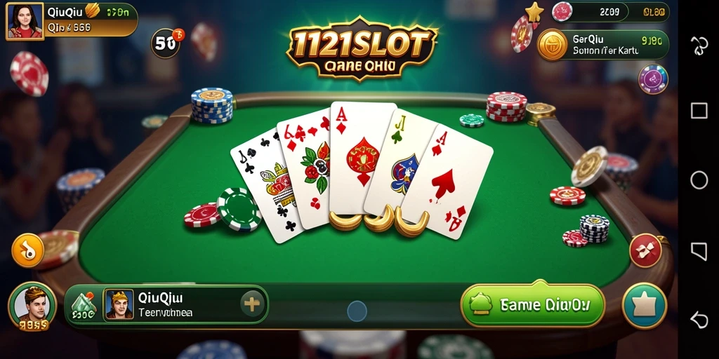 Screenshot gameplay <strong>1121SLOT</strong> menunjukkan momen mendebarkan permainan QiuQiu.