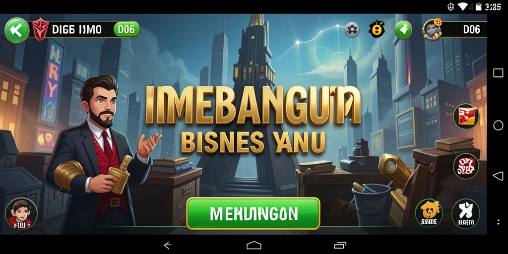 Tangkapan layar gameplay D06 menampilkan pengelolaan bisnis yang dinamis.