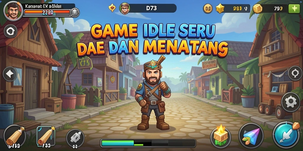 Tampilan gameplay D73 yang menarik dengan elemen Idle yang seru.