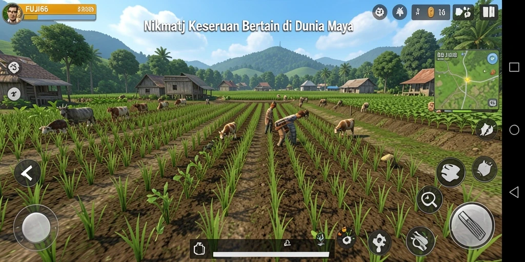 Screenshot FUJI66 menampilkan gameplay menarik dan berwarna-warni dalam berkebun.