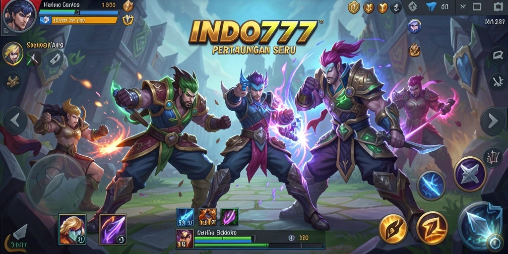 Tampilan gameplay seru di dalam arena MOBA.