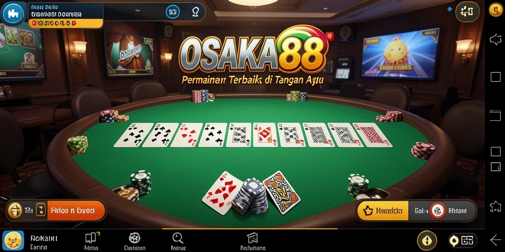 Screenshot utama OSAKA88 menampilkan gameplay Poker yang seru dan interaktif.
