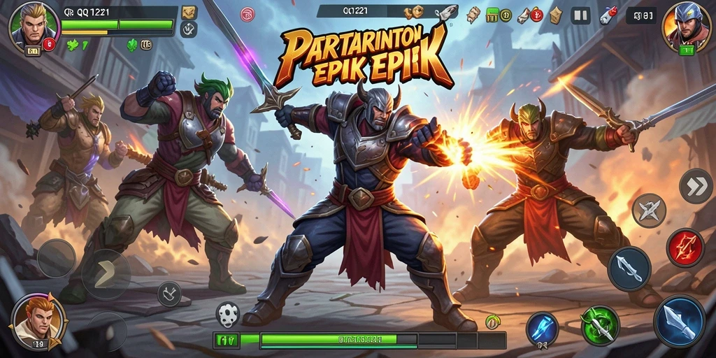 Tangkapan layar gameplay <strong>QQ1221</strong> menampilkan pertarungan seru antara karakter.